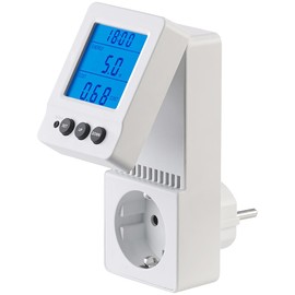 revolt Digital Electricity Meter: Digital 230 V Energy Cost Meter with Hinged XL Display, 3680 W (Digital Electricity Meter Sockets, Energy Cost Meter Sockets, Energy)