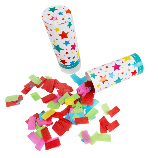 2 x Confetti Cannons For Birthdays, Weddings - Spring Loaded
