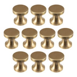 Gedotec H10183 Furniture Handle, Brushed Brass Cupboard Knob, Vintage Furniture Knob, Antique for Drawers, Door Knob, Diameter 25 mm, Round Dresser Knob, Pack of 10 - Design Knob Country House Style