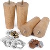 Furniture Legs Sofa Legs 5” Full-Set Chair Legs Tapered Wood Legs 5/16” Thread for Furniture Sofa Couch Ottoman Coffee Table Bench Chair, Replacement Leg w/Leg Mounting Plates &Felt Floor Protectors
