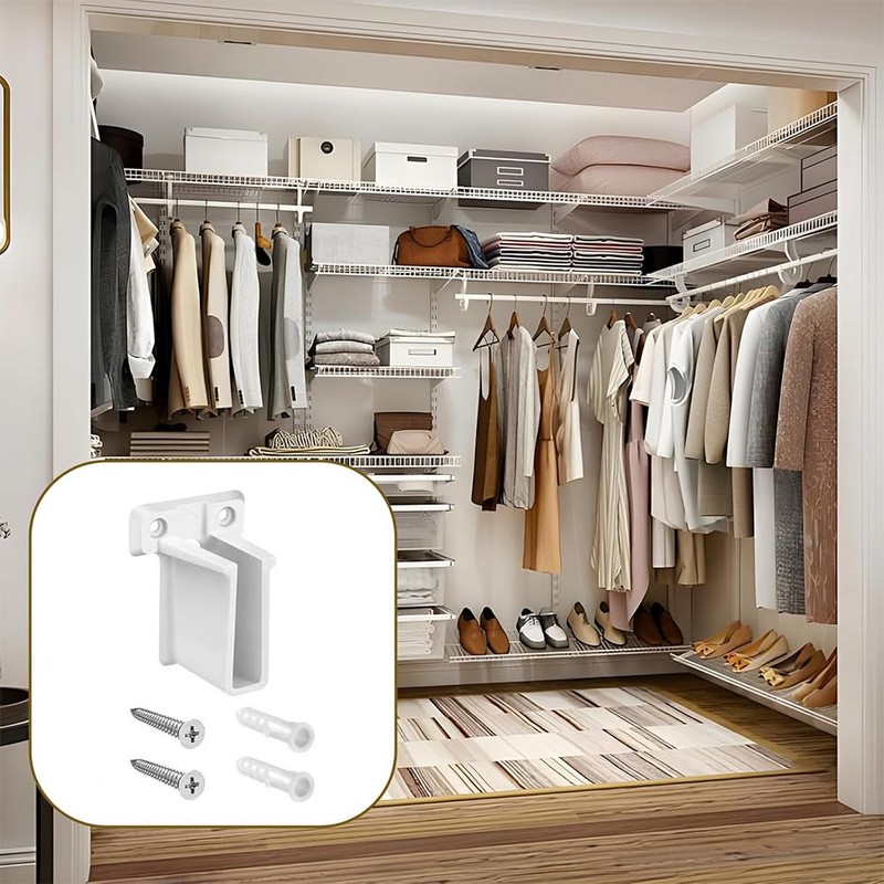 NYGHMY 8 Pack White Plastic Wire Shelf End Brackets -