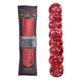 COLAMECO'S All Natural Uncured Hard Salami Chub - Rich, Smoky Italian Flavor - Gluten-Free, Dairy-Free Uncured Salami - 6 oz