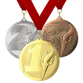 Larius 3 Pieces Premium Metal Winner Award Medals for Sports, Competitions, Number Medals 1 2 3 Place