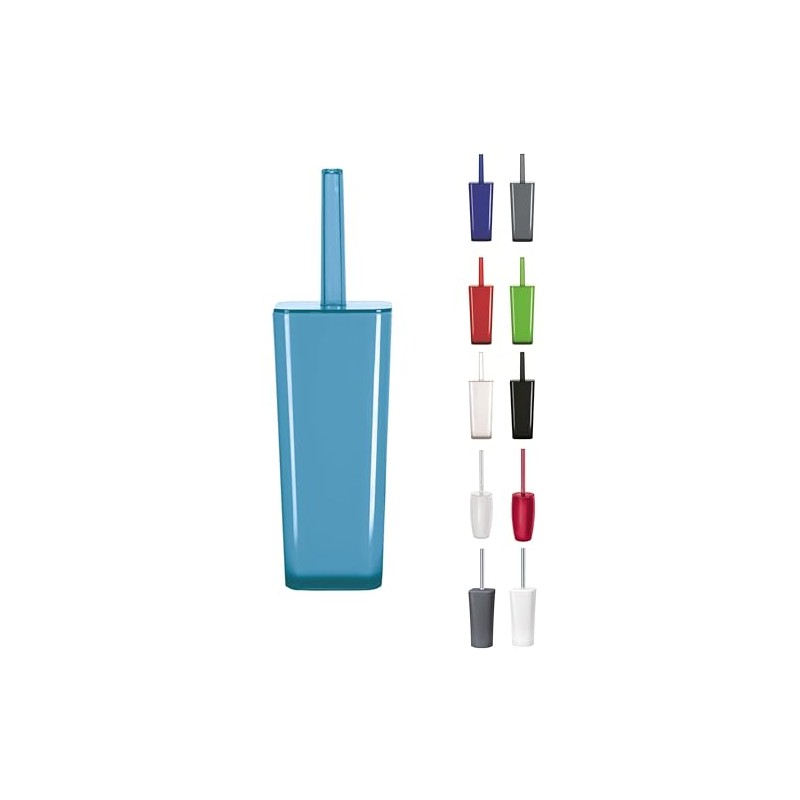 KW "Easy" Enlcosed Plastic Toilet Brush and Holder (Turquoise)