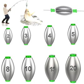 gotyou Pack of 50 Fishing Drop Shot, Lead Fishing, Weights Lead Sinker, Fishing Sinker, Weights Lead Sinker for Outdoor Fishing Tackle Sinker Fishing Accessories, 2g/3g/4g/5g/8g/10g/15g/20g