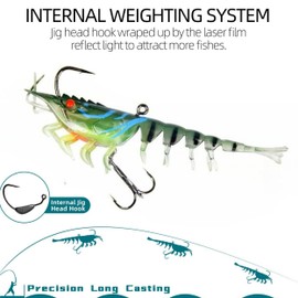 AmazingRose Lifelike Shrimp Crayfish Swimbait, bass Lures,Pre-Rigged Fishing Jigs for Freshwater and Saltwater, Super Durable TPE Fishing Lures,Fishing Bait (darkgreen-10cm-13.5g)