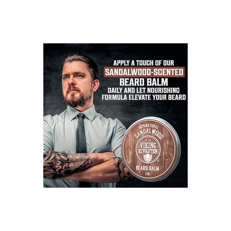Viking Revolution Bálsamo Barba Sándalo 100 Natural Aceites Argán Jojoba