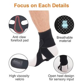 A pair Foot Drop Brace, Improve Walking Gait, Effective Relieve Pain, Adjustable Foot Orthosis Brace Support for Sleep, Plantar Fasciitis, Drop Foot Braces For Walking with Shoes