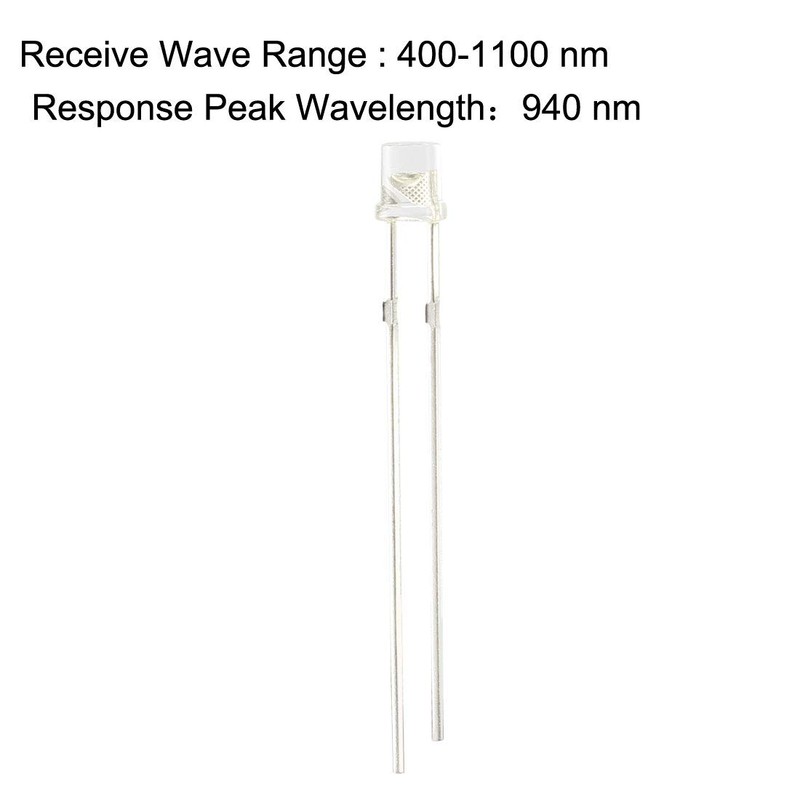 uxcell 20pcs Photosensitive Diode Photodiodes Light Sensitive Sensors,3mm Clear Flat
