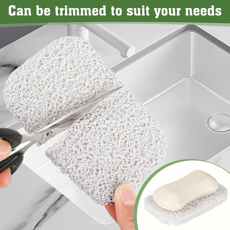 4 Pack Soap Holder Pad，Soap Holder for Kitchen & Bathroom，White