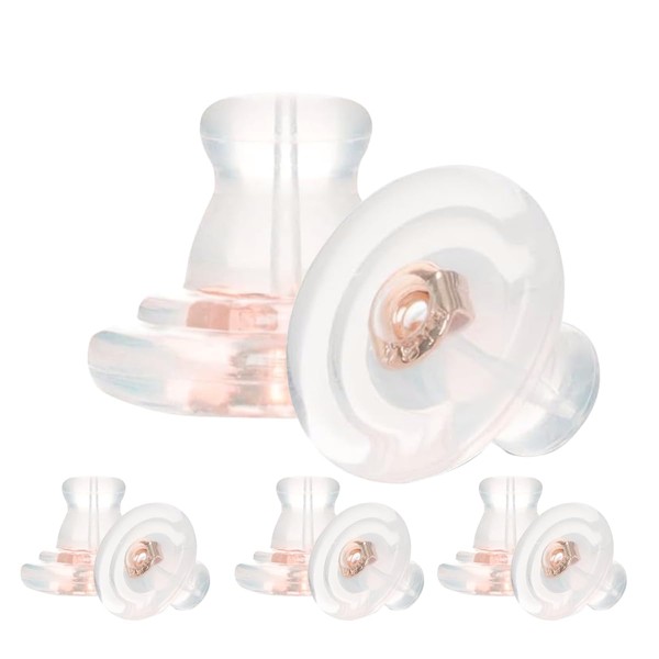 8Pcs Clear Earring Backs for Adult,Earring Backs for Heavy Droopy