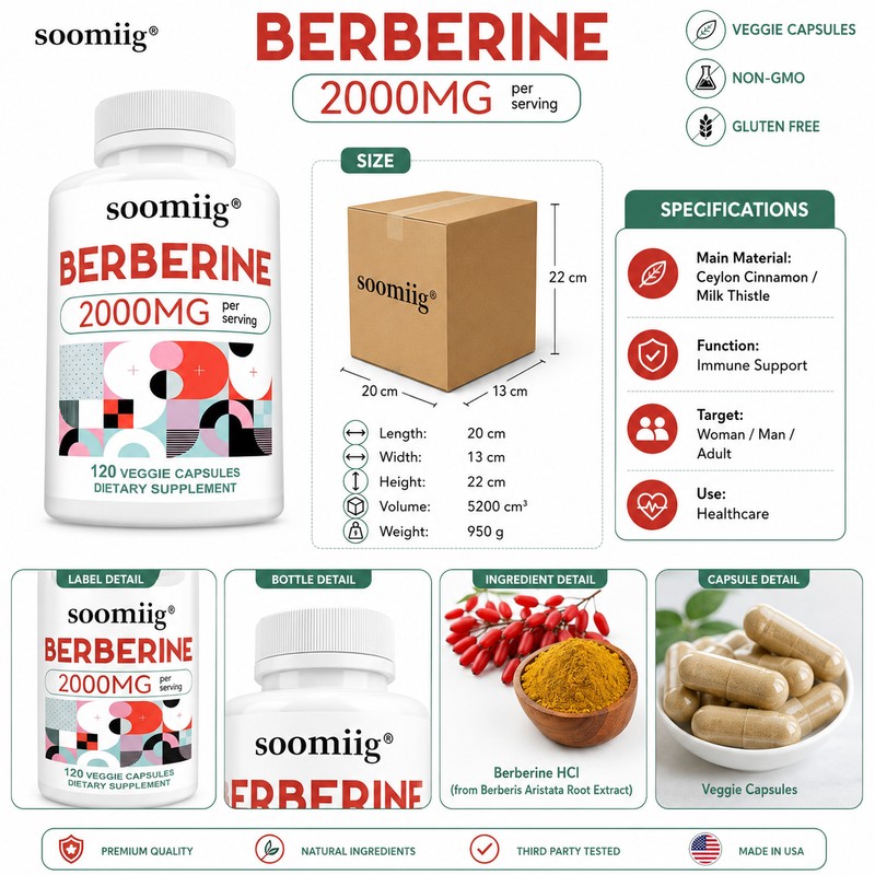 Berberine Supplement for Daily Wellness – Immune Support Capsules for