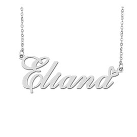Aoloshow Stainless Steel Silver Eliana Heart Name Necklace Charm Pendant Jewelry for Mom Best Friends