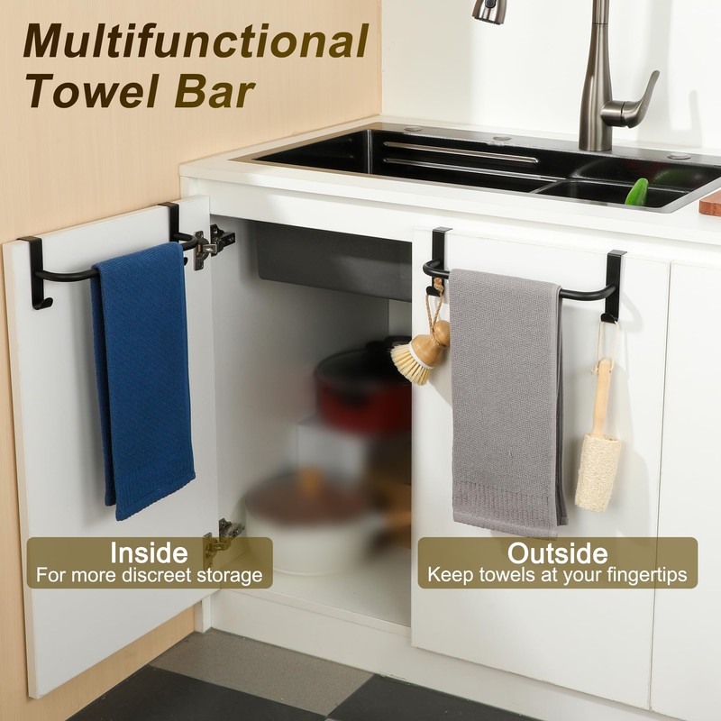 SAYAYO Over Door Towel Rail Black Hand Towel Holder with