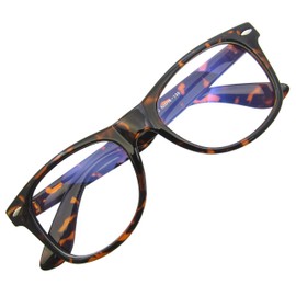KKD Large Wellington Non-prescription Glasses, Fashionable Frames, UV Protection Lenses