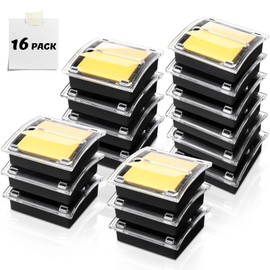 Ctosree 16 Pcs Pop Up Sticky Note Dispenser Acrylic Sticky Note Dispenser with Black Base Clear Top Fit for 3 x 3 Inches Pop Up Notes Sticky Note Holder for Desk School Office Home Shop Memo Gifts