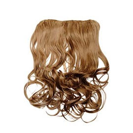 WIG ME UP - WH5008-180C-15 Clip-In Extension, Wide Back of Head, 5 Clips, Curly Curls, Dark Blonde, Heat Resistant