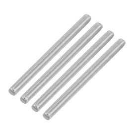QUARKZMAN 4 Pieces Threaded Rods, M5 x 70 mm, 304 Stainless Steel, Threaded Rod with Metric Full Thread, M5-0.8 Threaded Screw for Furniture and Machine Assembly