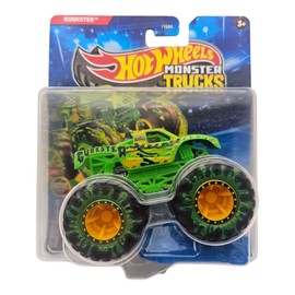 Hot Wheels Monster Trucks Gunkster, Green Die-Cast Vehicle, Large Wheels