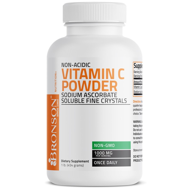 Bronson Non Acidic Vitamin C Powder Sodium Ascorbate Non GMO