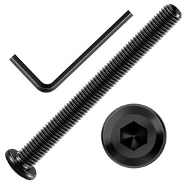 Mywish M8 x 80 mm, 20 tornillos hexagonales de cabeza plana, tornillos de acero inoxidable 304 tornillos de rosca completa, óxido negro y llave hexagonal