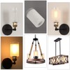 Voguad White Linen Frosted Glass Cylinder Lamp Shade with 1