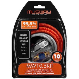 Musway MW10.5KIT Cable Kit Solid Copper 10 mm² with Fuse 5 m