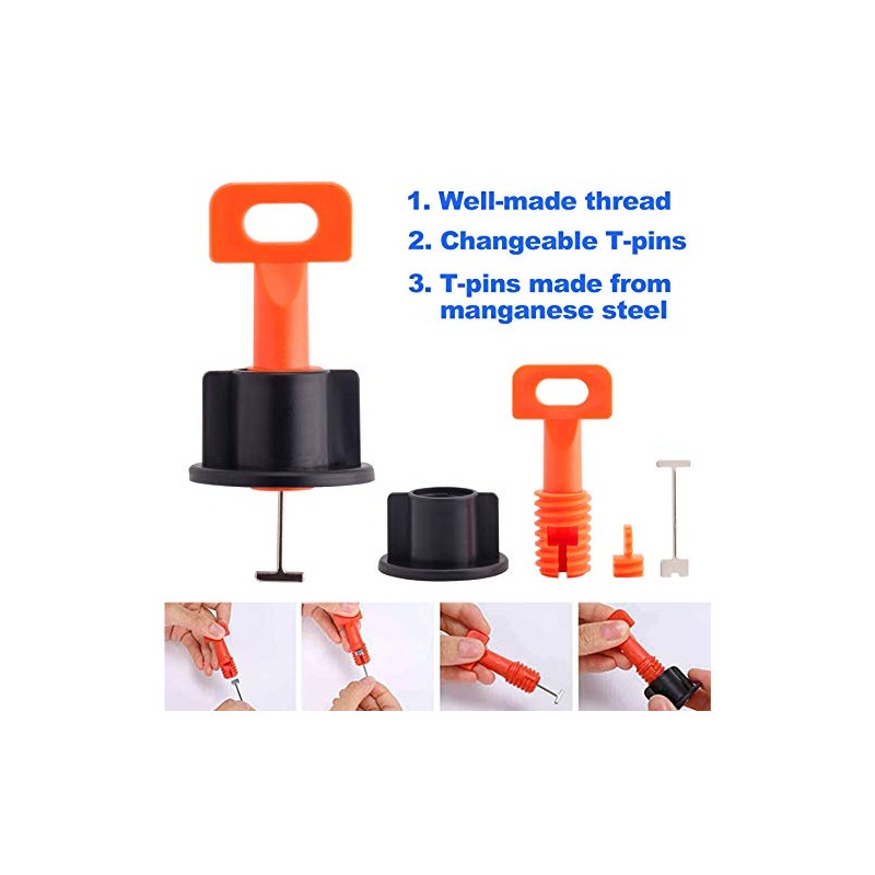 Tile Leveling System Kit with 100pcs Tile Leveler & 2