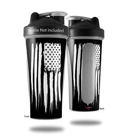 Skin Decal Wrap works with Blender Bottle 28oz Brushed USA American Flag (BOTTLE NOT INCLUDED)