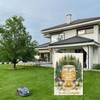 Welcome To Our Campsite Gnomes Camping Garden Flag Burlap 12x18