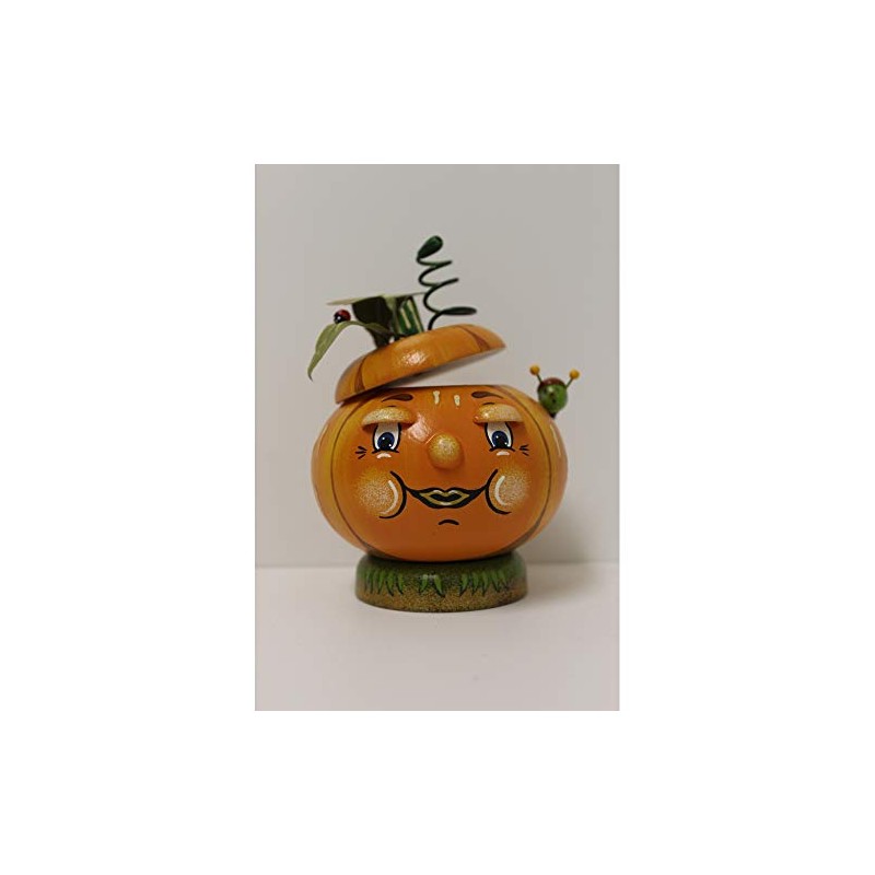 Hubrig-Volkskunst Räuchermann Räucherfigur Kürbis, Höhe 12 cm