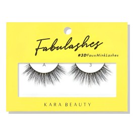 Pestaña Postiza Kara Beauty Fabulashes Modelo A3 Negro C
