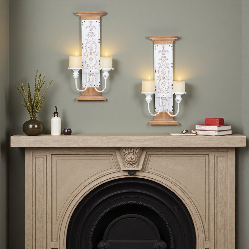 AIM & GGKK Large Wall Candle Sconce Holder,Set of 2