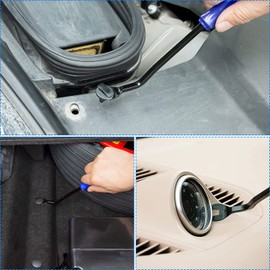 Abnaok Trim Removal Tool, 5 Pcs Plastic Pry Tools Fastener Removal Tool Car Trim Removal Tools for Auto Car Door Audio Panel Trim Removal Dashboard Removal (Blue)