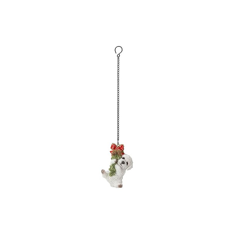 Vivid Arts - Bichon Frise Puppy Hanging Ornament, Resin, Christmas