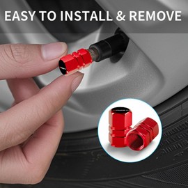 Tire Valve Stem Caps with Sport Logo 4-Pack - Aluminum Alloy Rust-Proof Universal Dust Covers Tire Air Cap for Car, SUV, Bike, Motorcycle Sports Racing Valve Stem Covers Car Accessories