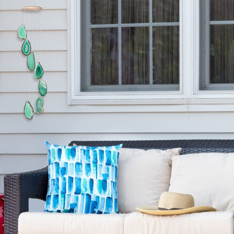 Cozy Tower Green Agate Wind Chimes for Outside Unique, Outdoor