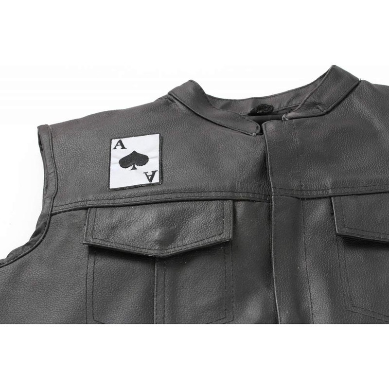 Reflective Ace of Spades Patch - 2x3 inch. Embroidered Iron