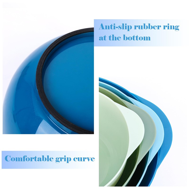 BoxedHome Classic Mixing Bowl Set, BPA Free Plastic, Microwave and