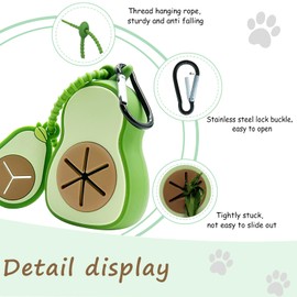 Avocado Shaped Dog Waste Bag Dispenser with Extra Strong and Leak-Proof Dog Waste Bags, Green (Avocado)