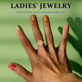 SAFIGLE Engagement Rings Radiant Cut Cubic Zirconia Wedding Rings for Women Promise Rings Non Tarnish