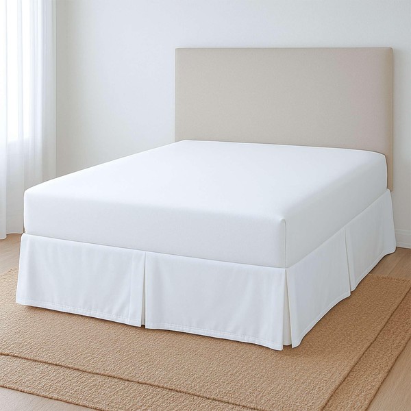 Pleated Bed Skirt Full Size, Easy Fit with 10 Inch