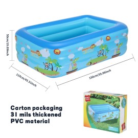 Oyajia LARGE Inflatable Pool Above Ground Swimming Pool for Kiddie 20"X44"X20"