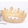 Aprince Dark Gold Round Crystal Tiaras and Crowns for Women,