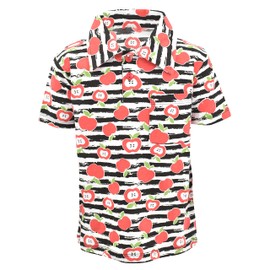 Unique Baby Boys Striped Apple Back to School Polo Shirt (3Y, Apple)