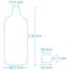 DistrEbution Empty Bottle Laboratory Bottle 1000 ml Brown with Lid