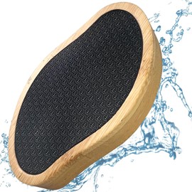 Nano Glass Foot Scrubber Shower Glass Pedi Egg Pumice Stone with Bamboo Handle, Non-Plastic Pedicure Foot File for Effortless Callus Removal
