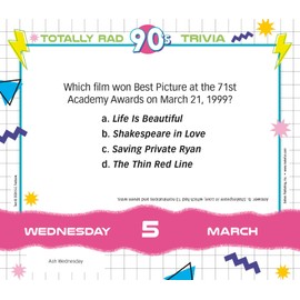 Totally Rad 90s 2025 Boxed Daily Desk Calendar Trivia Challenge