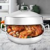 Roasting Pan With Rack and Lid,22INCH Oval Stainless Steel Turkey