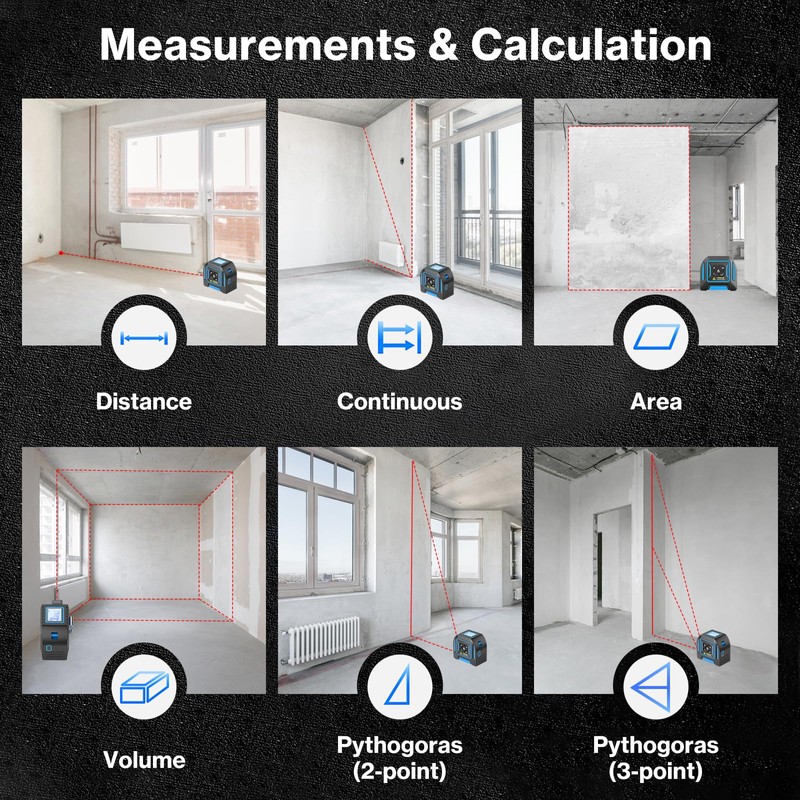 2-in-1 Laser Tape Measure, Lytool 130Ft/40m Laser Measurement Tool, 16Ft/5m